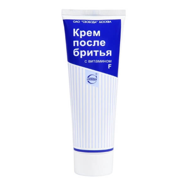 Тюбик крема, не дорогой и эффективный крем после бритья с витамином f фабрики свобода